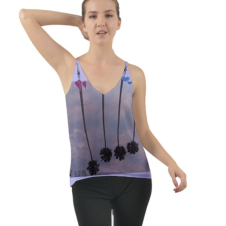 HMNG BRDS Women's Blue Ink LA Chiffon Cami