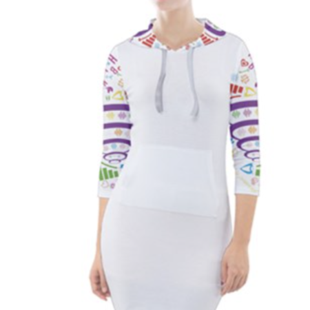 HMNG BRDS Women's Password Hoodie Dress - w/Pocket - White