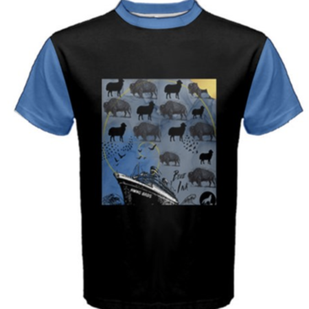 HMNG BRDS Men's Blue Ink T Shirt - Black