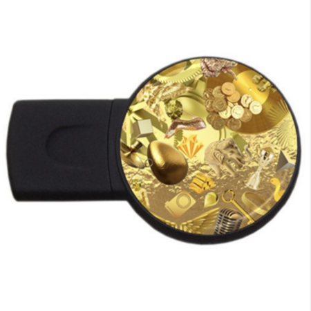 Gone 'N' Golden USB Flash Drive Round (4 GB)
