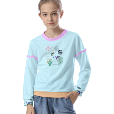 HMNG BRDS Tropical Logo Kid's Long Sleeve Shirt